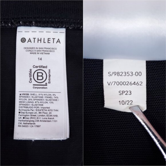 Athleta Hybrid High Rise Cargo Leggings Womens Size 14 Black Athleisure 982353 - Picture 10 of 11